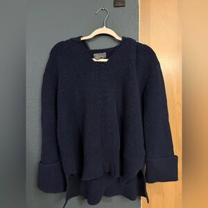 Anthropologie Deep Blue V-Neck Sweater sz small